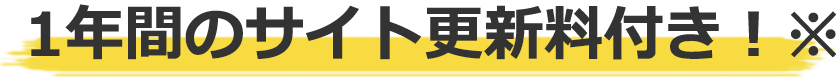 1年間のサイト更新料付き！